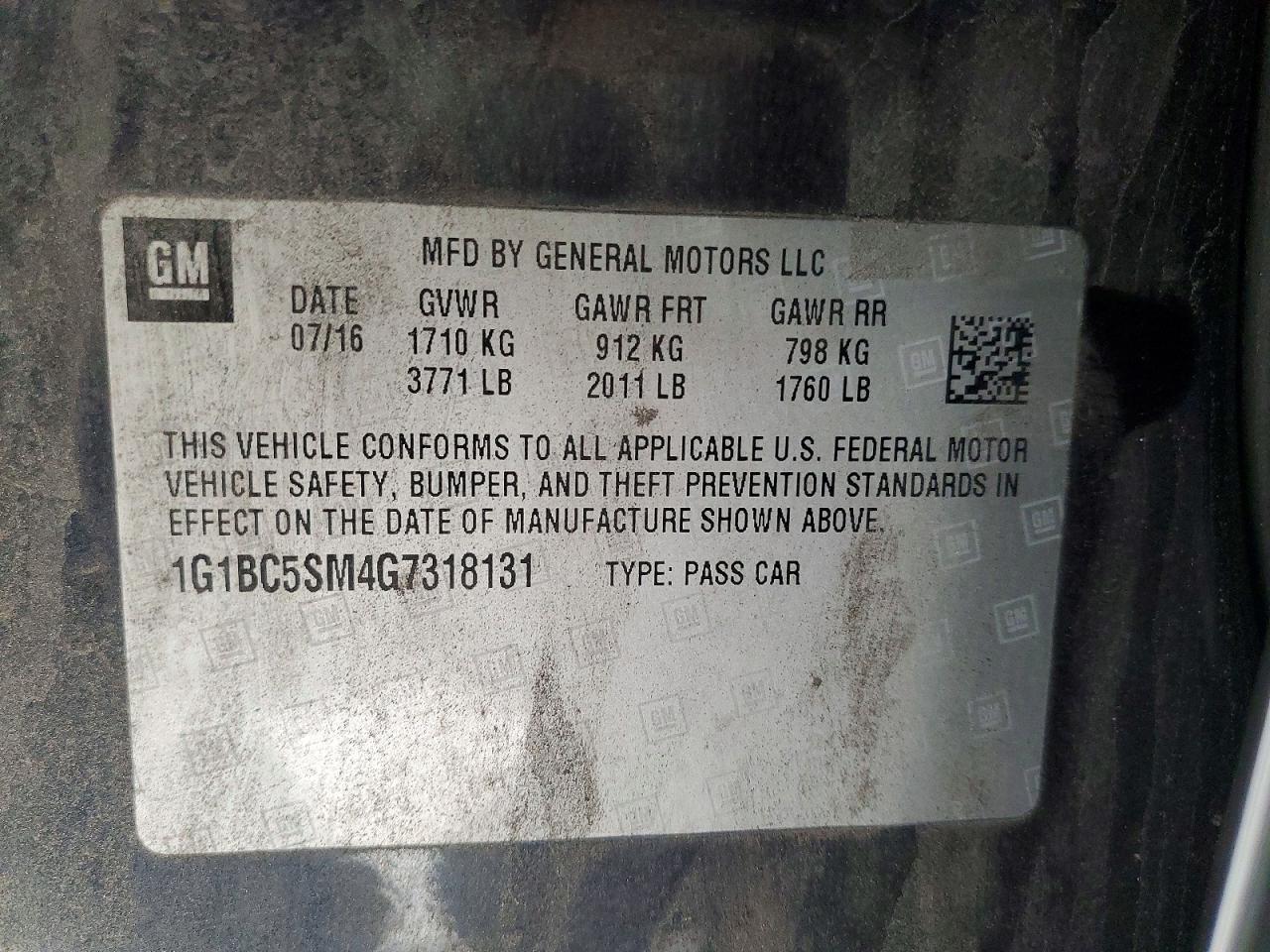 2016 CHEVROLET CRUZE LS photo 23