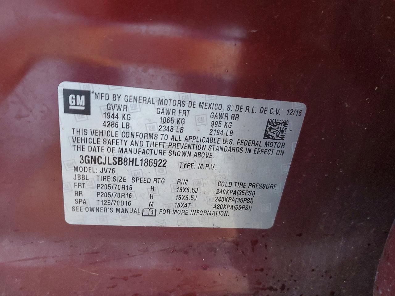 2017 CHEVROLET TRAX 1LT photo 13