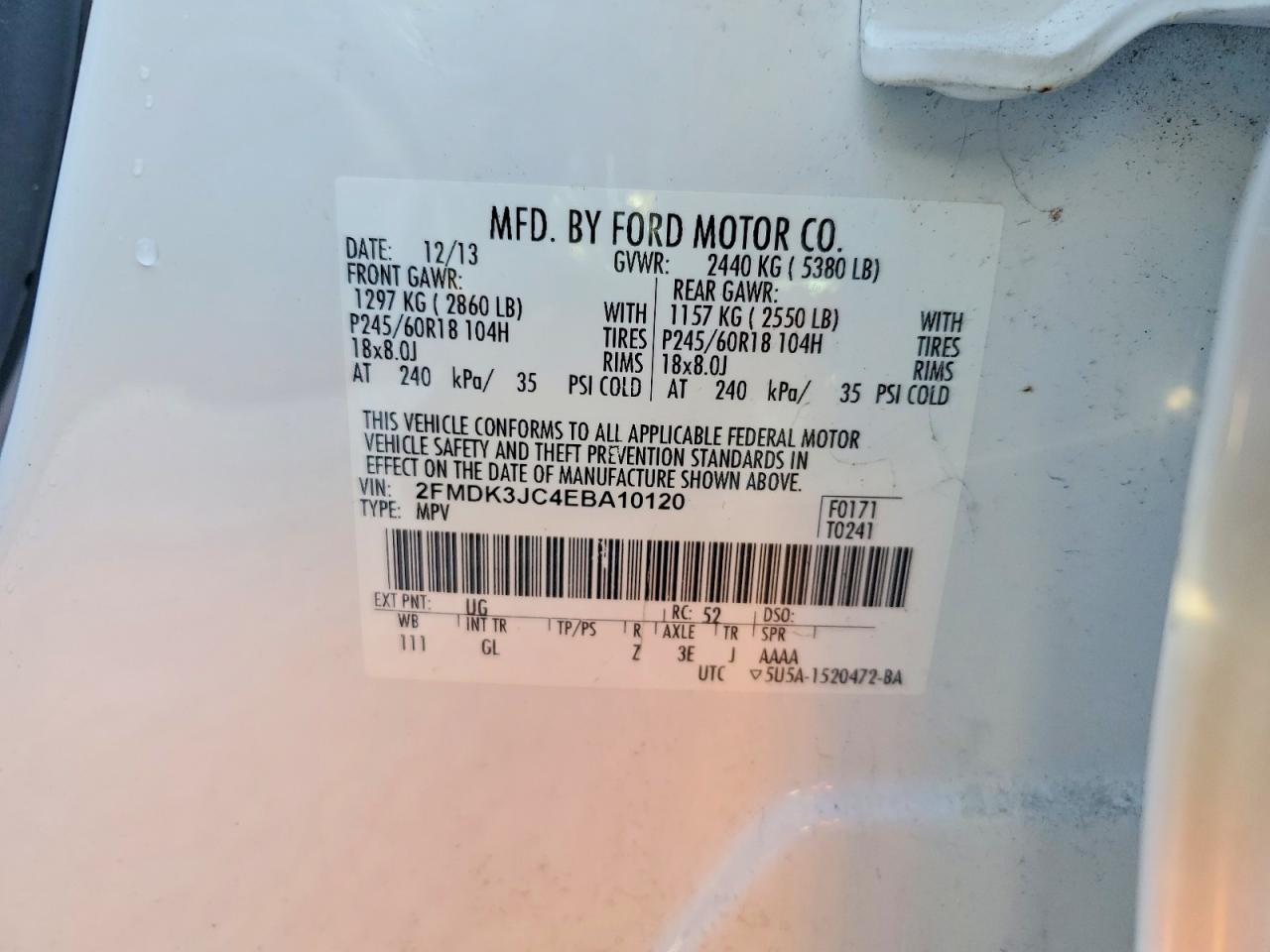 2014 FORD EDGE SEL photo 13