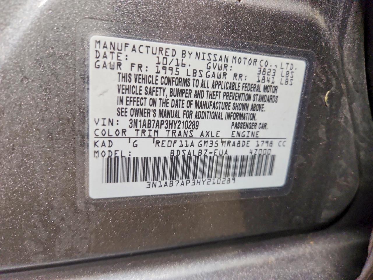 2017 NISSAN SENTRA S photo 12