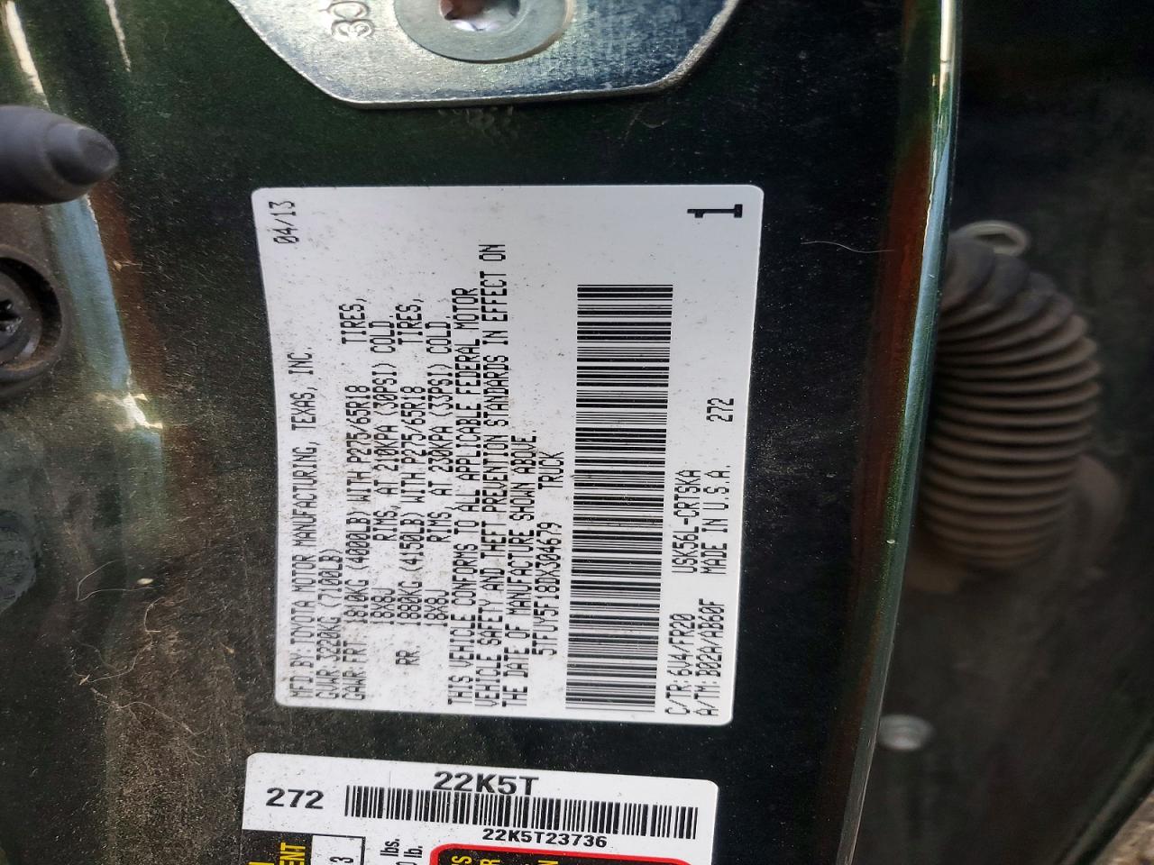 2013 TOYOTA TUNDRA DOUBLE CAB SR5 photo 12