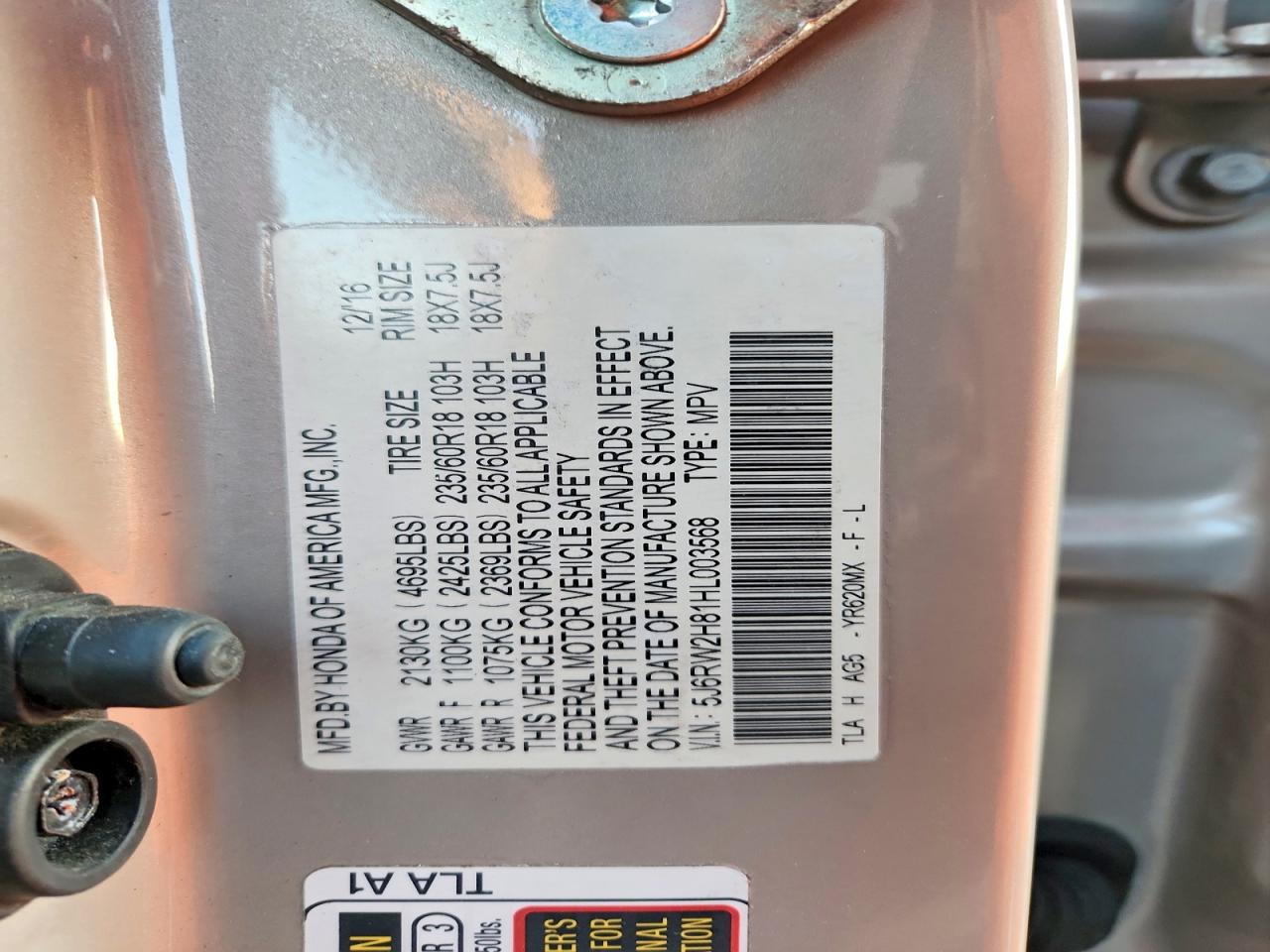 2017 HONDA CR-V EXL photo 40