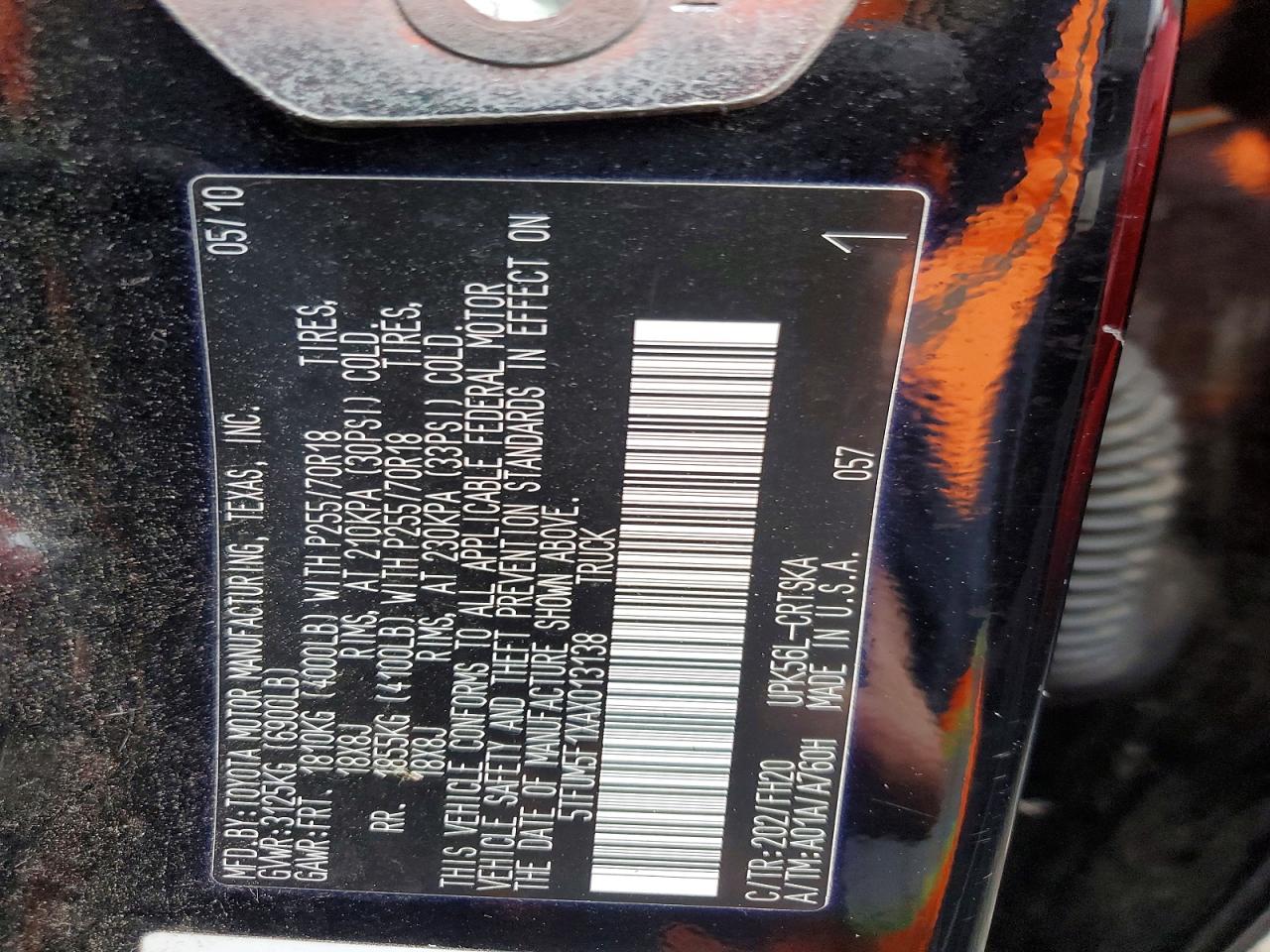 2010 TOYOTA TUNDRA GRADE photo 12