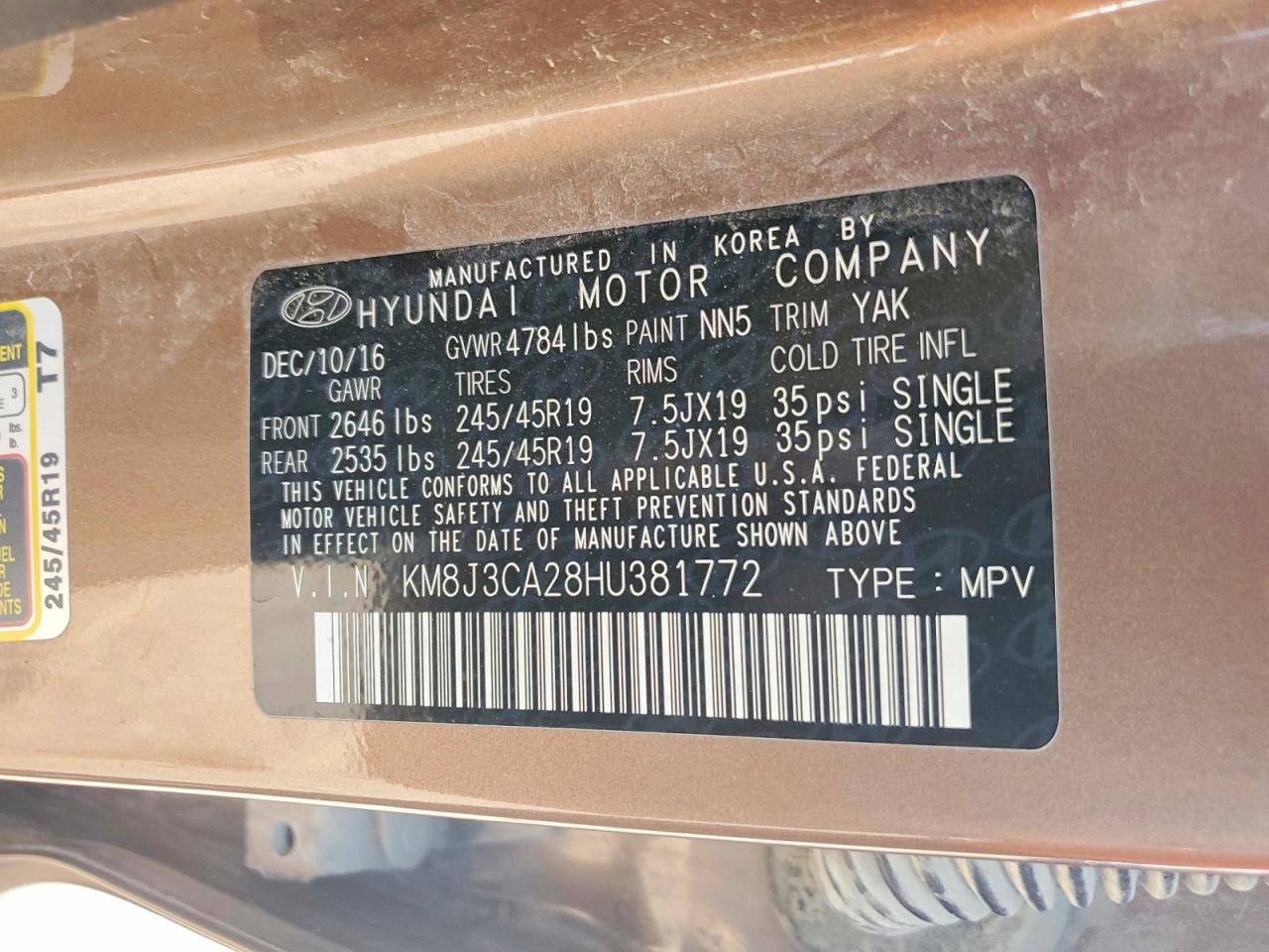 2017 HYUNDAI TUCSON LIMITED photo 13