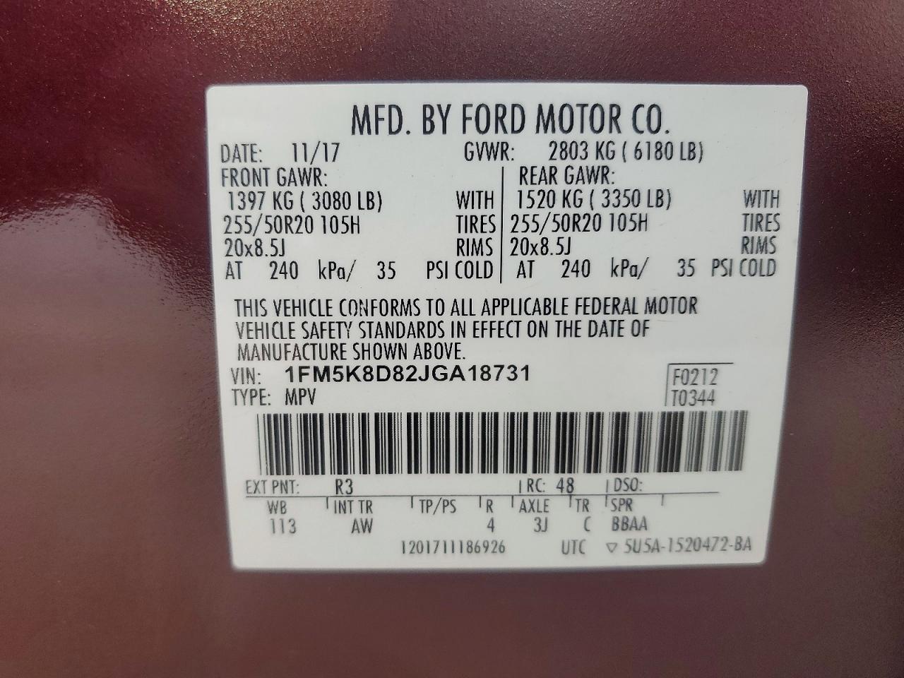 2018 FORD EXPLORER XLT photo 14