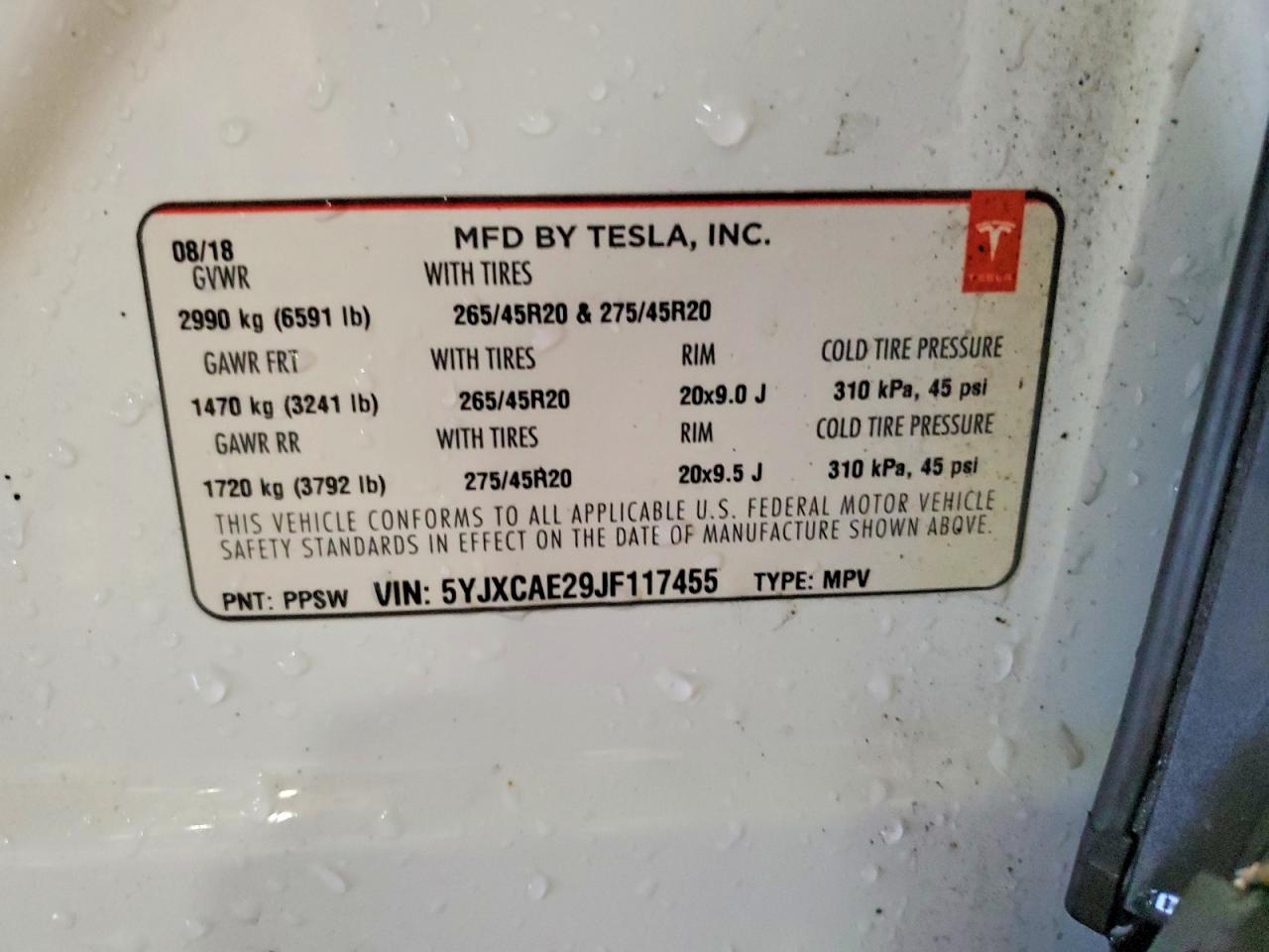 2018 TESLA MODEL X photo 14