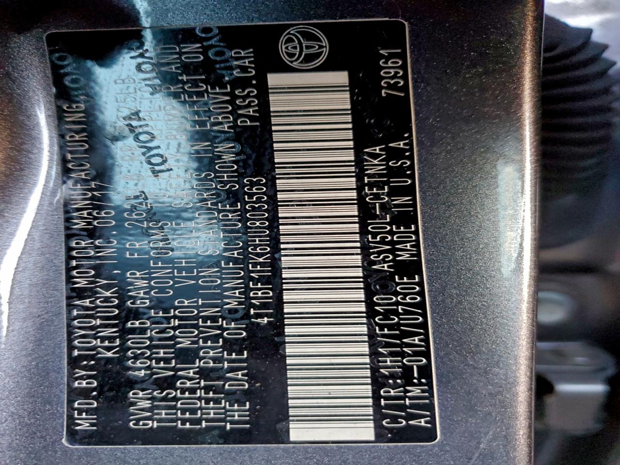 2017 TOYOTA CAMRY LE photo 13
