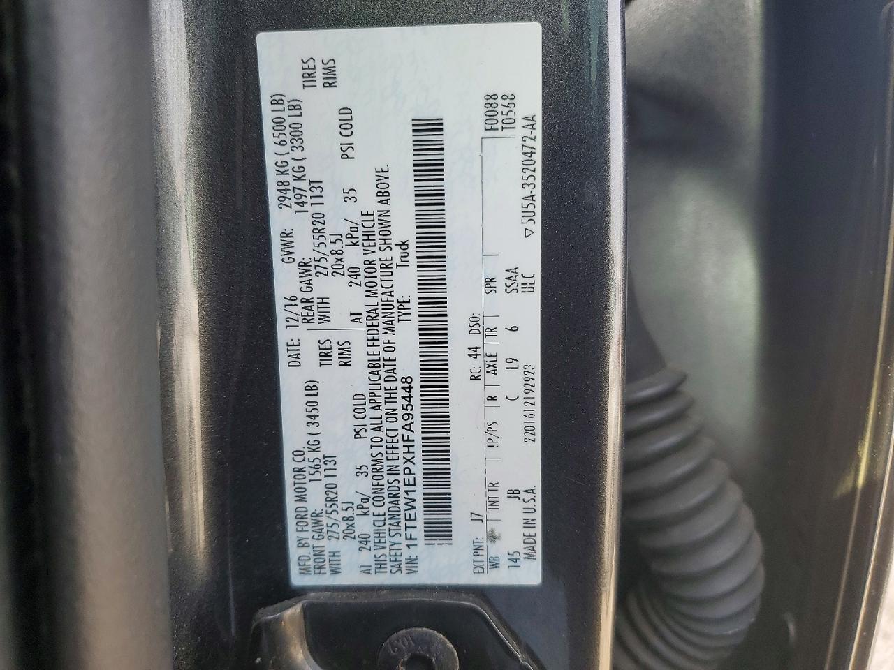 2017 FORD F150 SUPERCREW photo 12