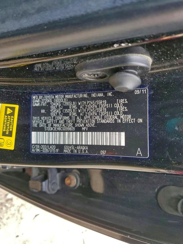 2012 TOYOTA HIGHLANDER LIMITED photo 13