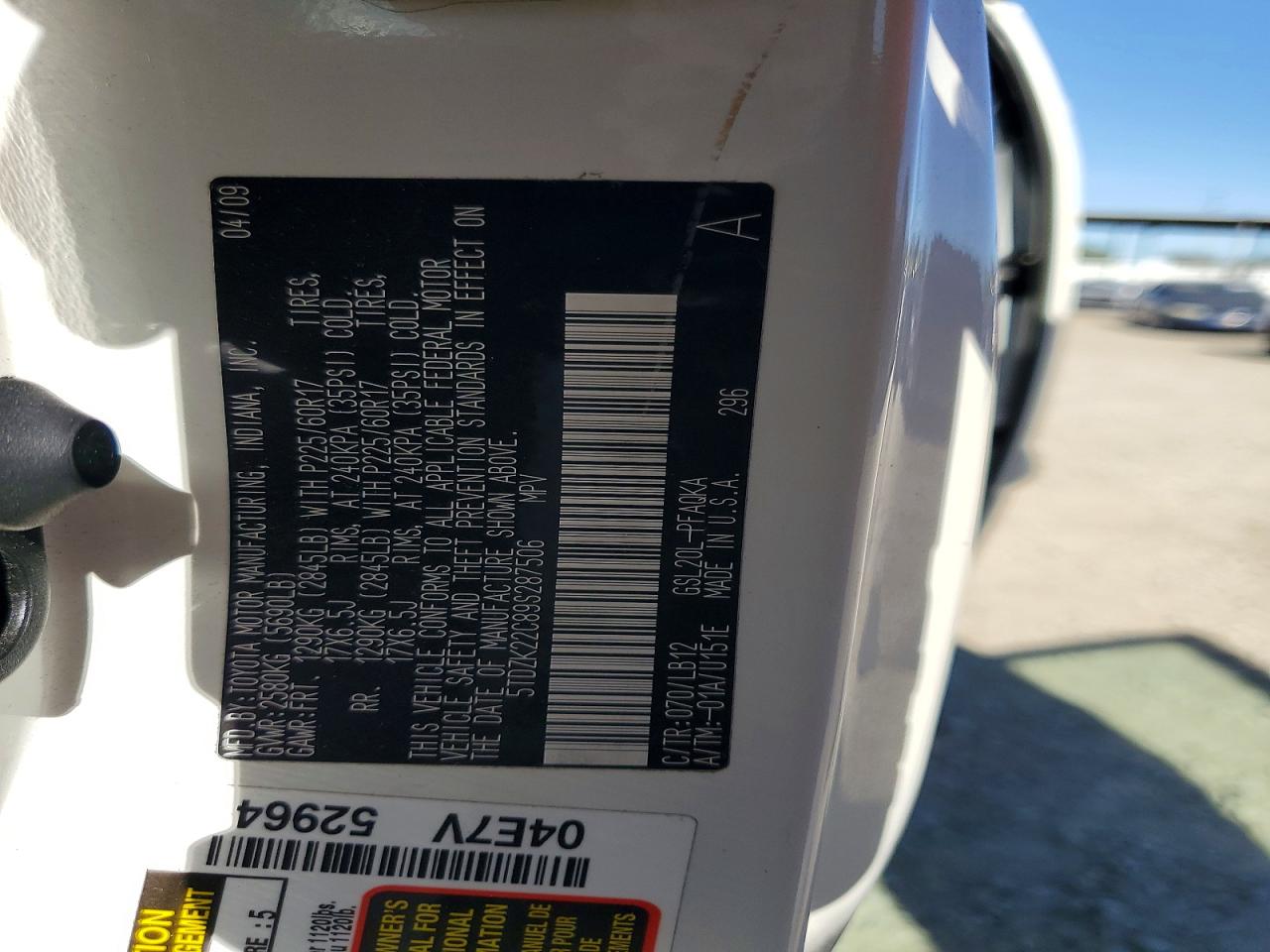 2009 TOYOTA SIENNA XLE photo 13