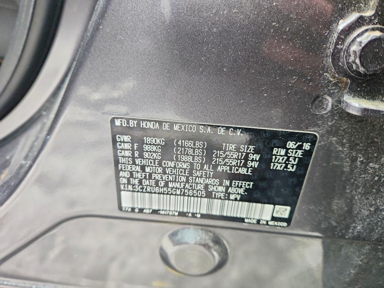 2016 HONDA HR-V EX photo 13