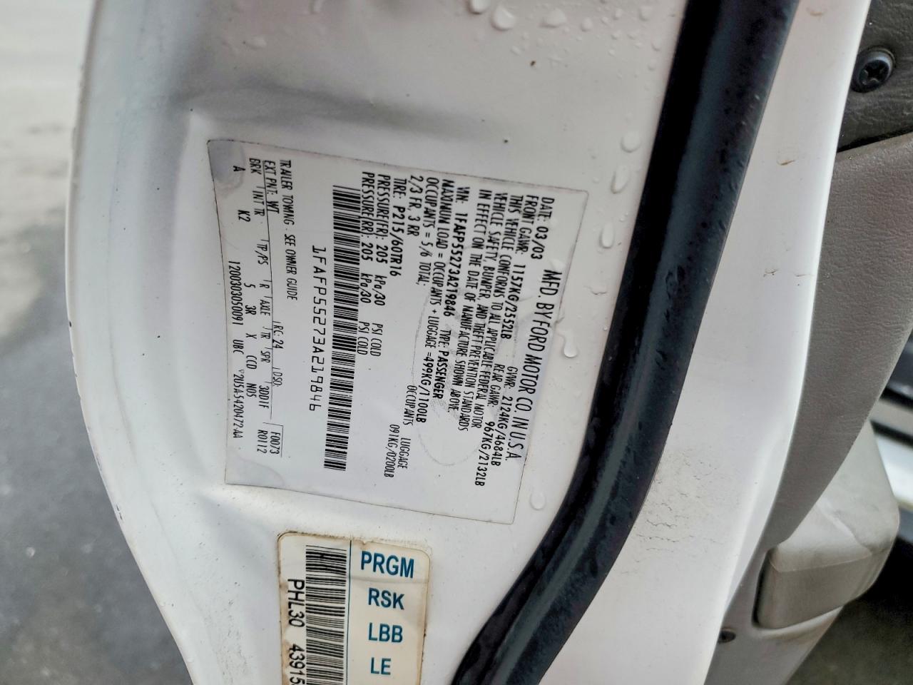2003 FORD TAURUS SES photo 12