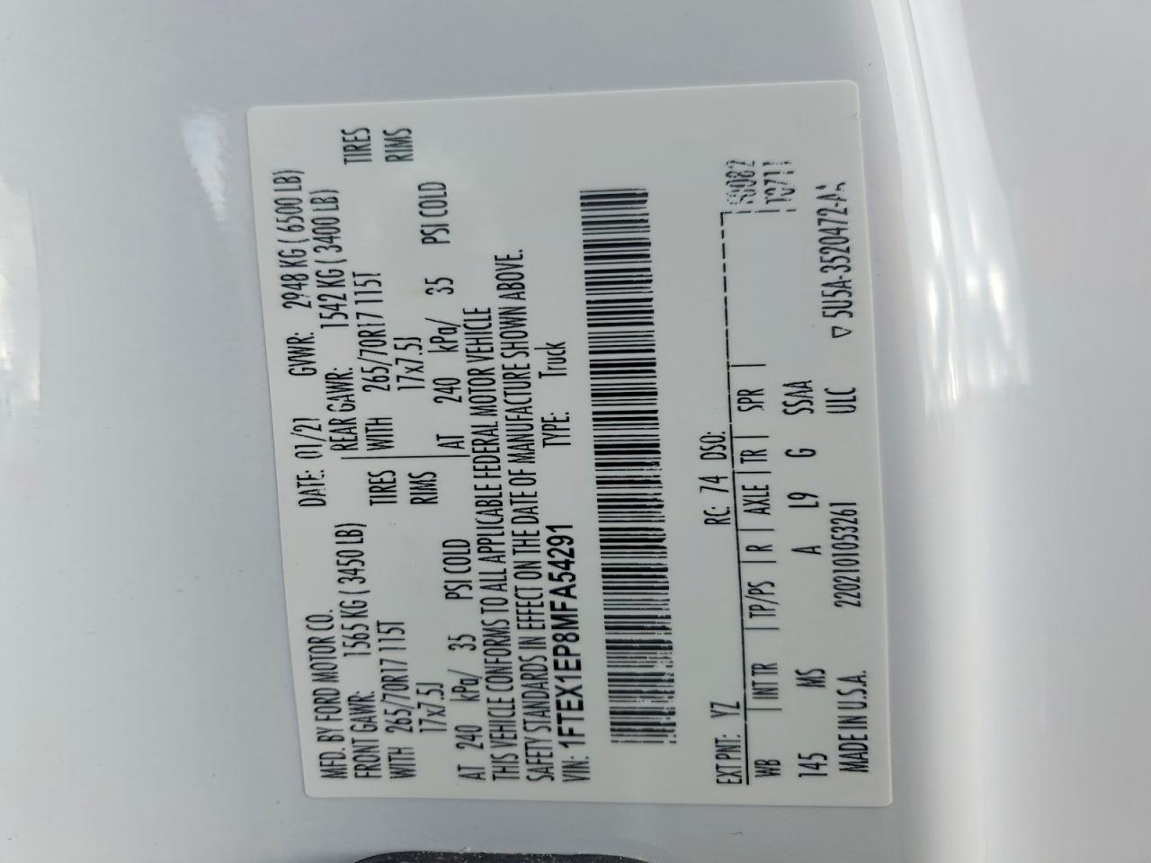 2021 FORD F150 SUPER CAB photo 13