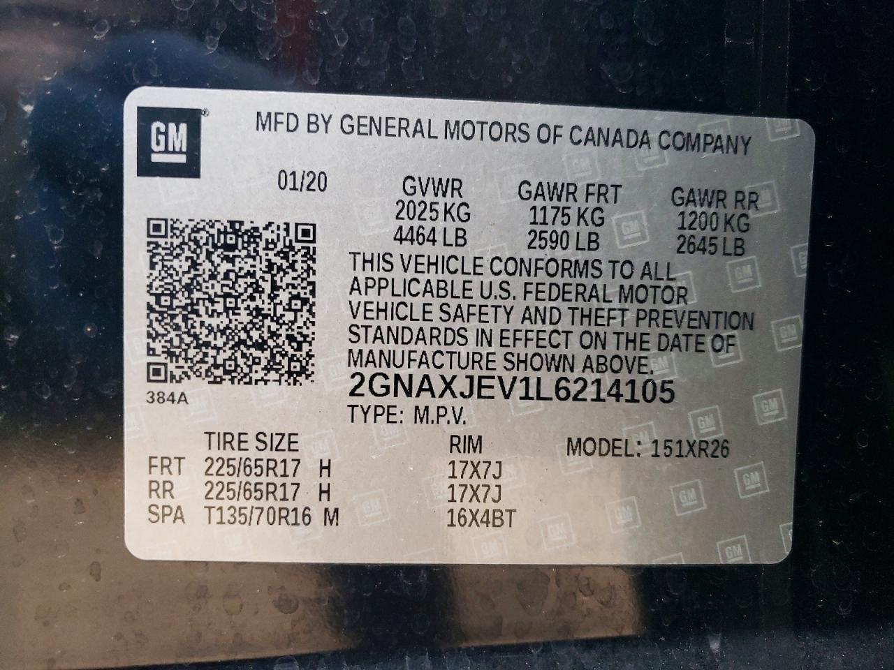 2020 CHEVROLET EQUINOX LT photo 13