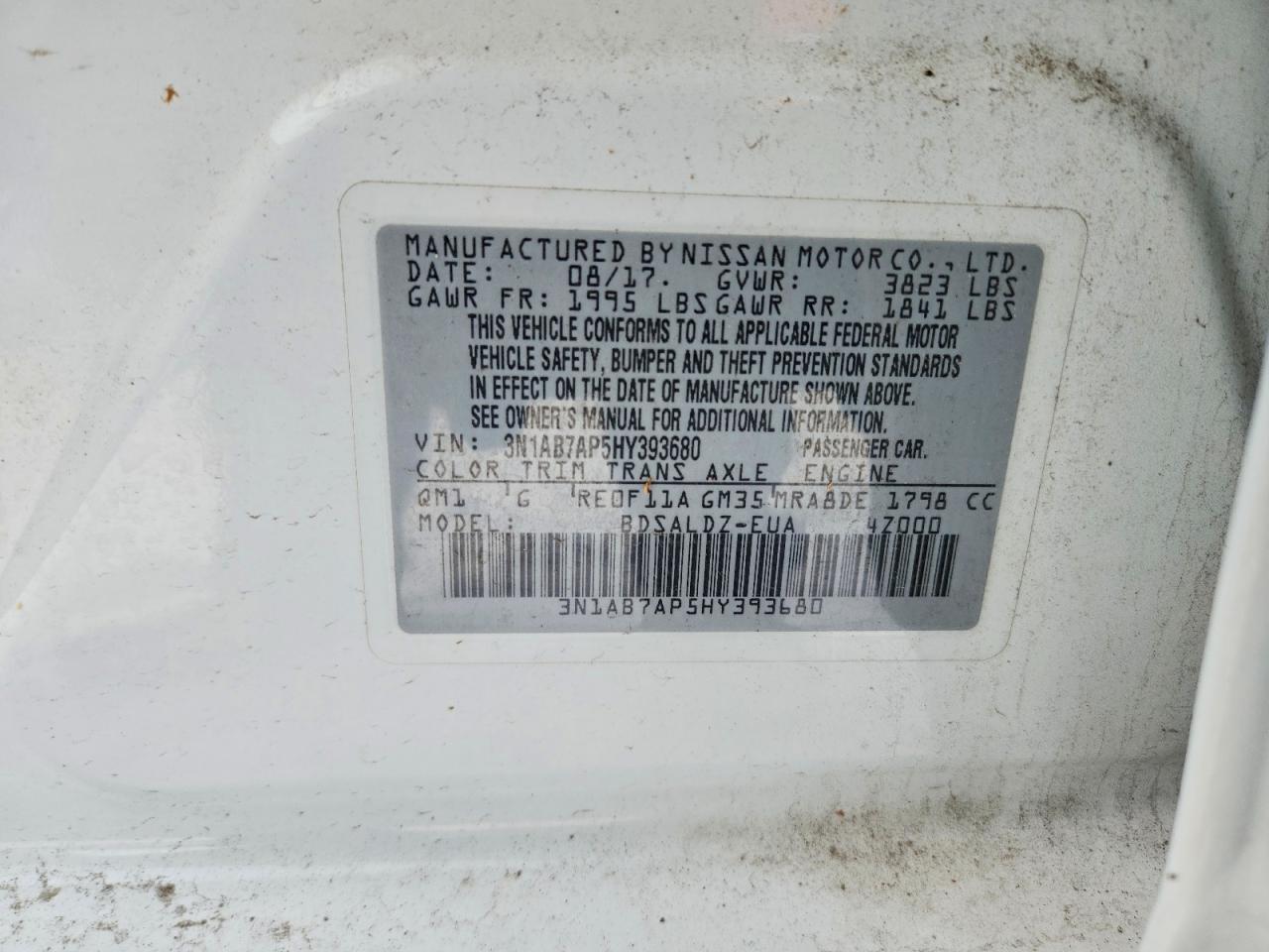 2017 NISSAN SENTRA S photo 37