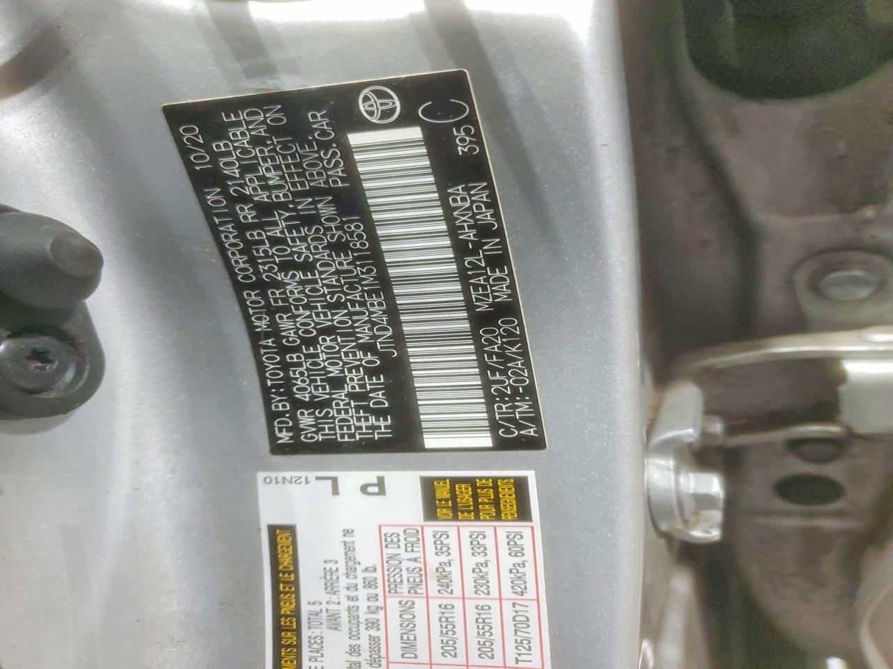 2021 TOYOTA COROLLA SE photo 45
