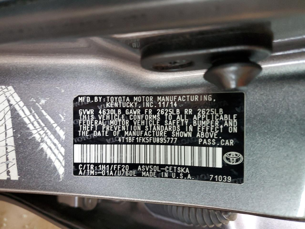 2015 TOYOTA CAMRY LE photo 21