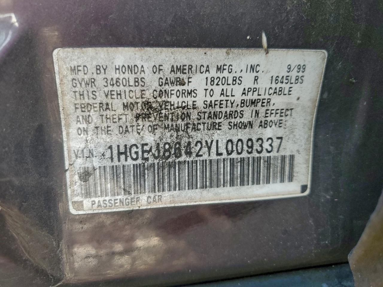2000 HONDA CIVIC EX photo 12