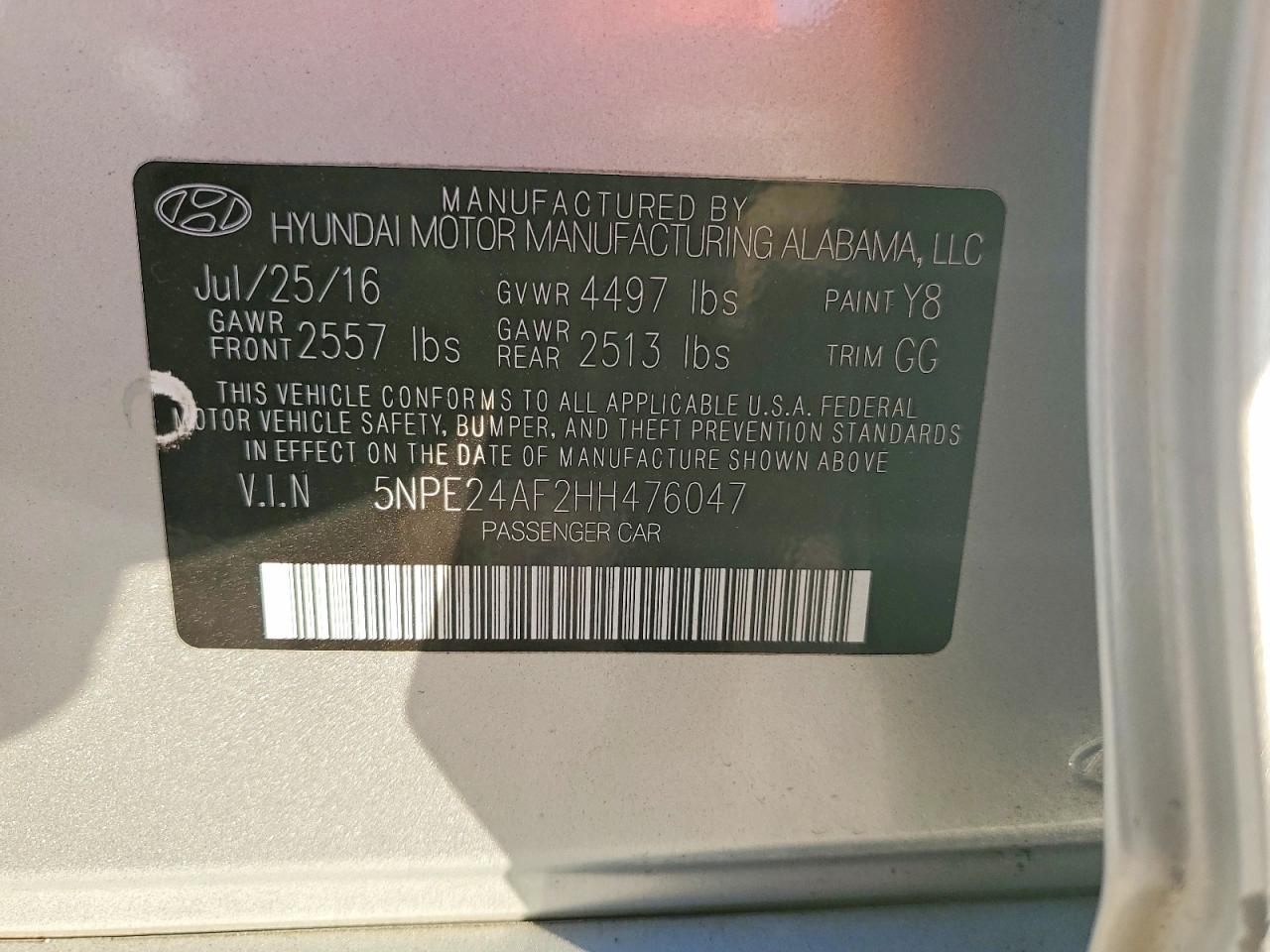 2017 HYUNDAI SONATA SE photo 13