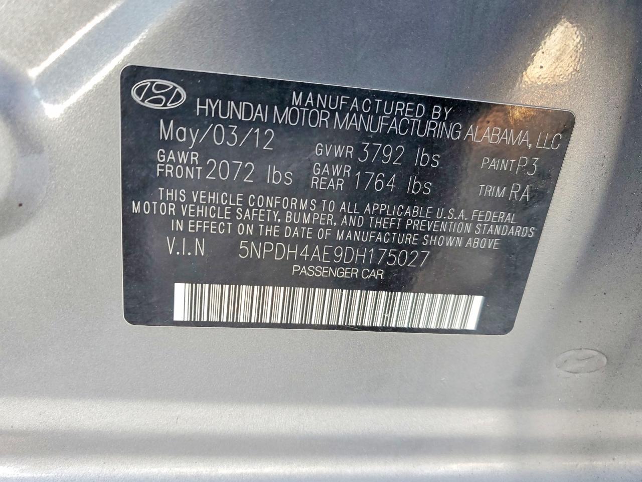 2013 HYUNDAI ELANTRA photo 13