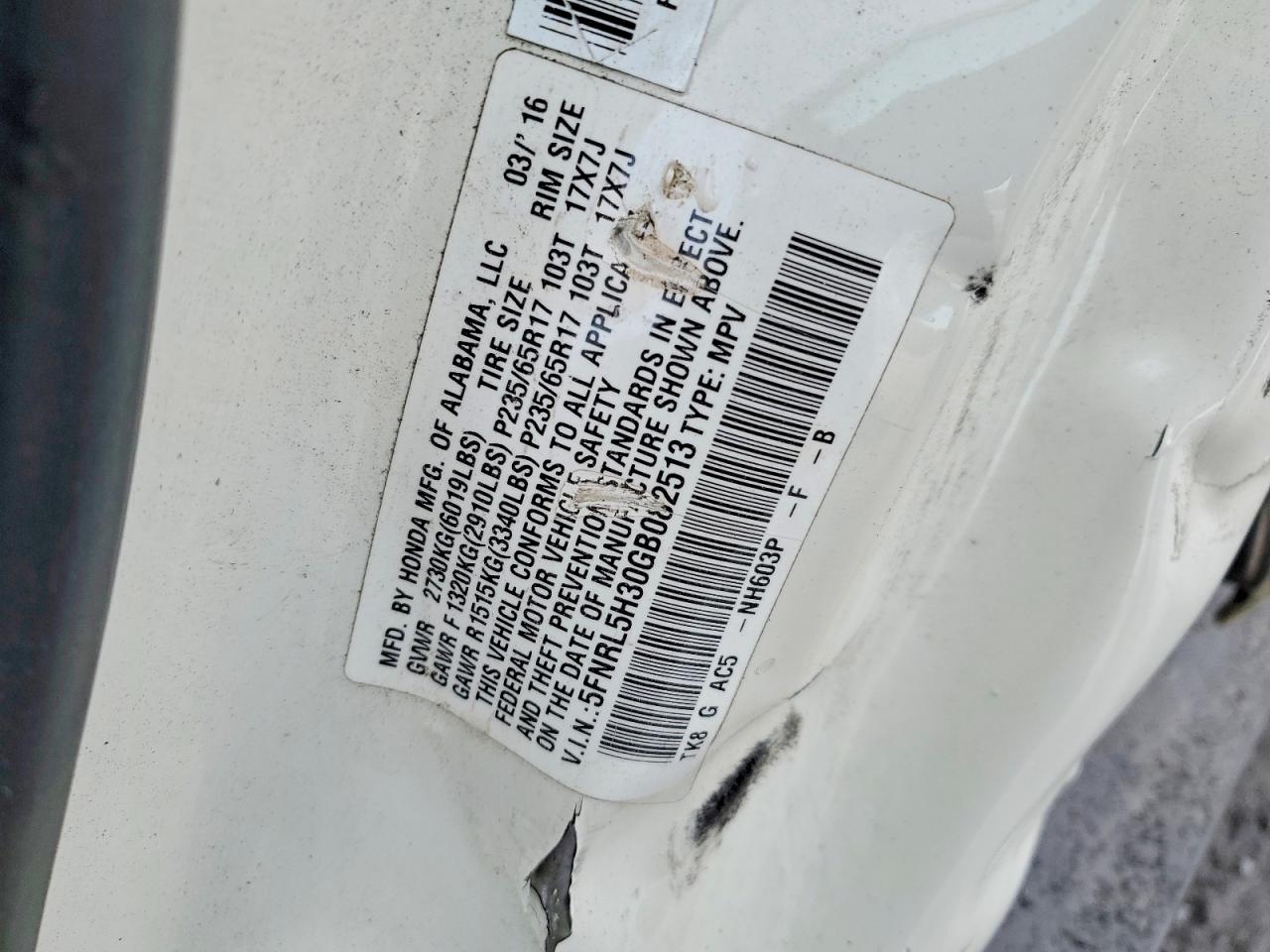2016 HONDA ODYSSEY SE photo 13