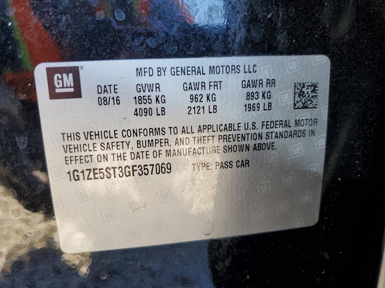 2016 CHEVROLET MALIBU LT photo 12