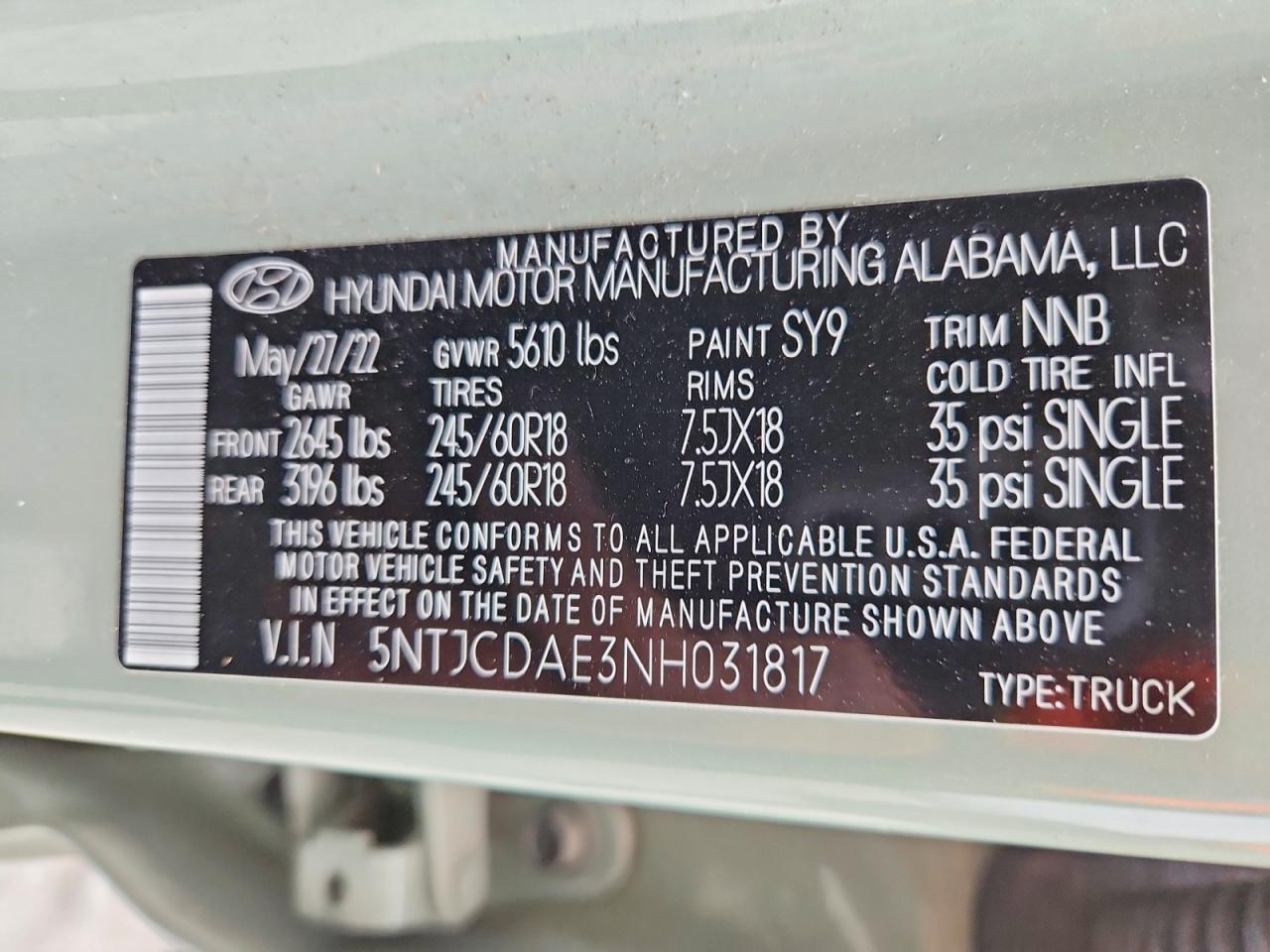 2022 HYUNDAI SANTA CRUZ SEL photo 12