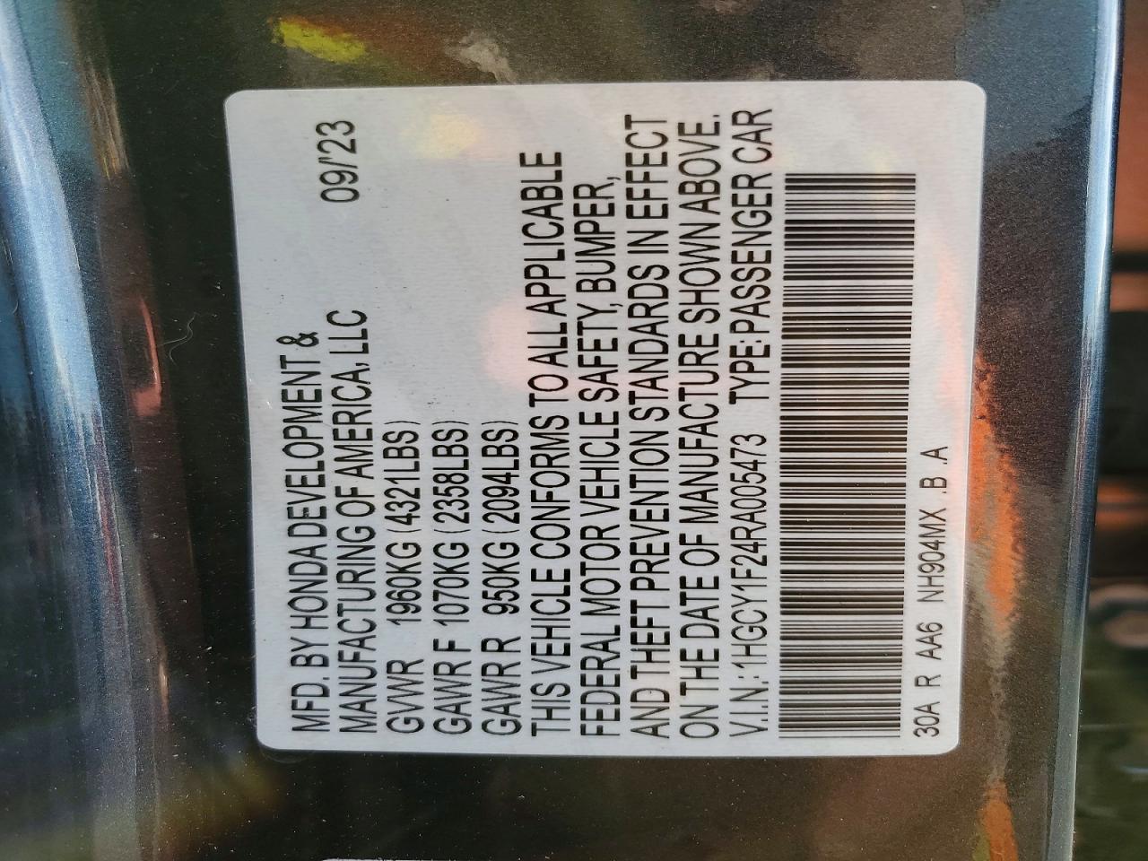 2024 HONDA ACCORD LX photo 12