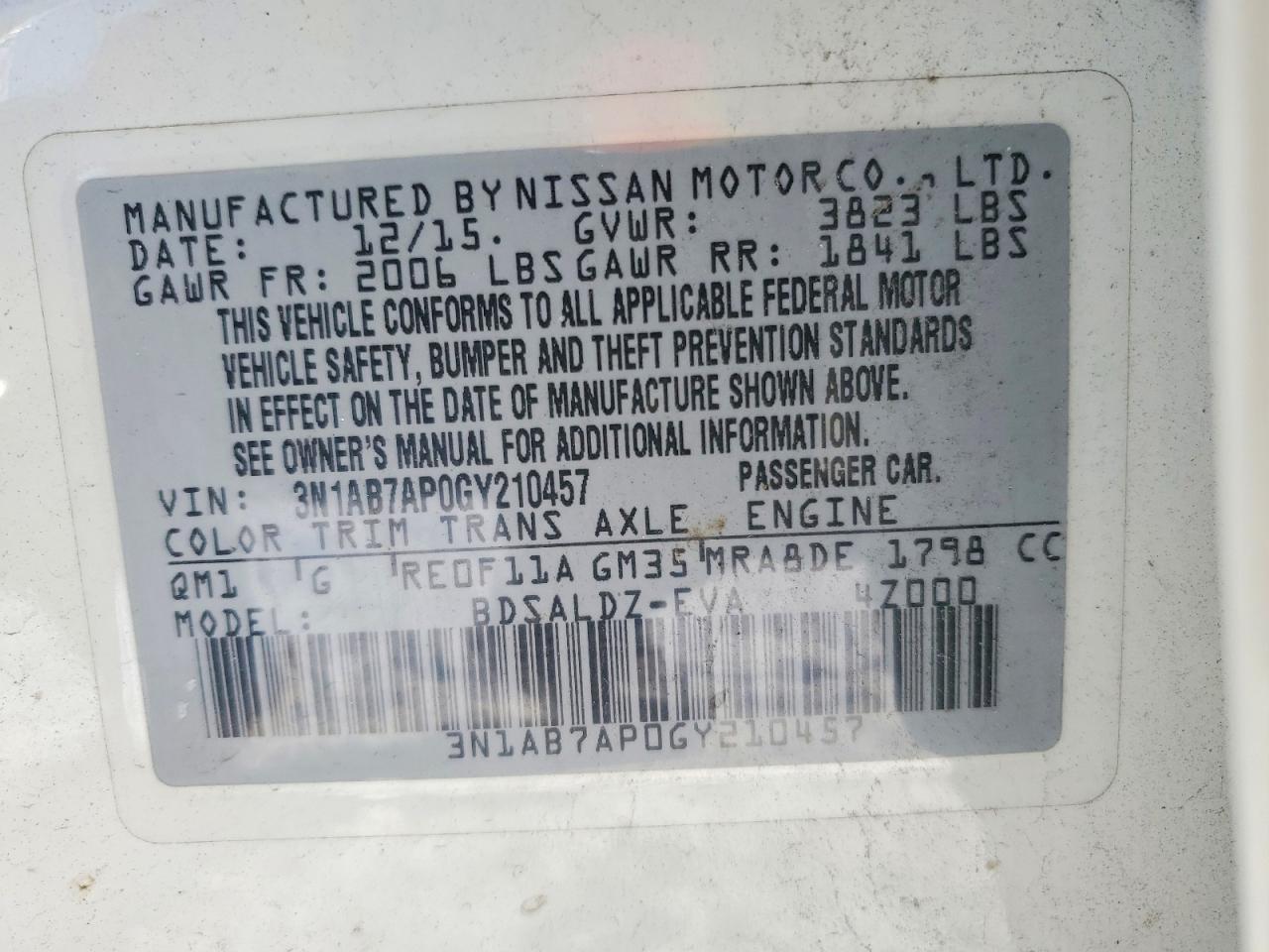 2016 NISSAN SENTRA S photo 12