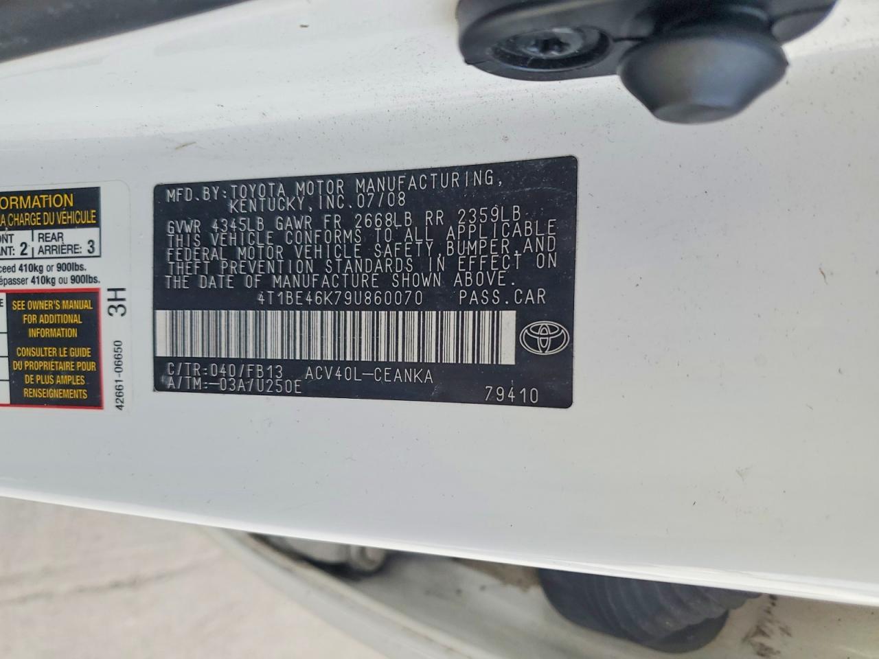 2009 TOYOTA CAMRY BASE photo 23