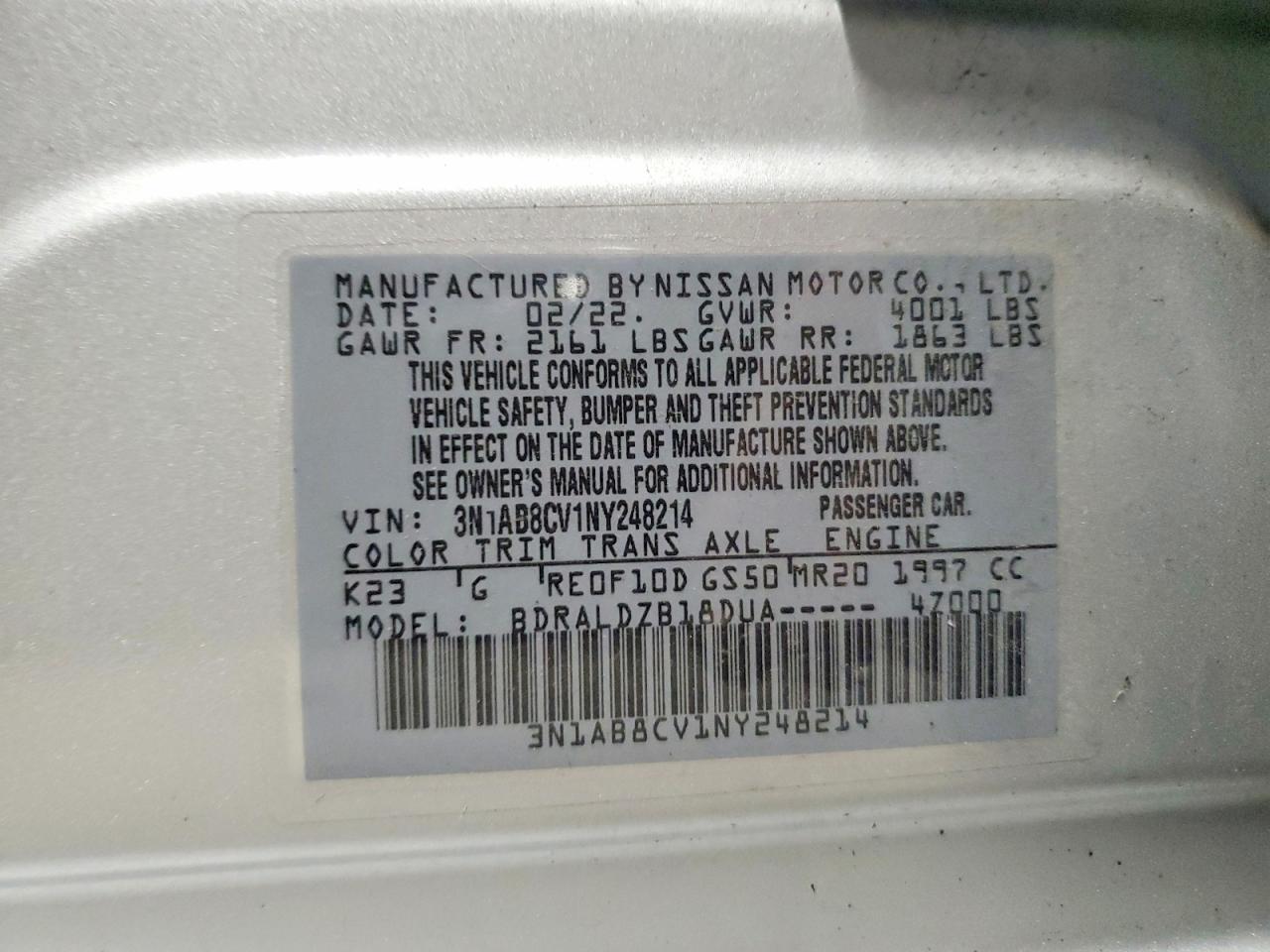 2022 NISSAN SENTRA SV photo 12