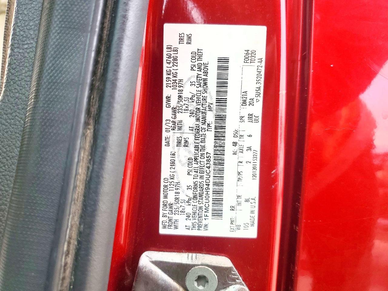 2013 FORD ESCAPE SEL photo 13