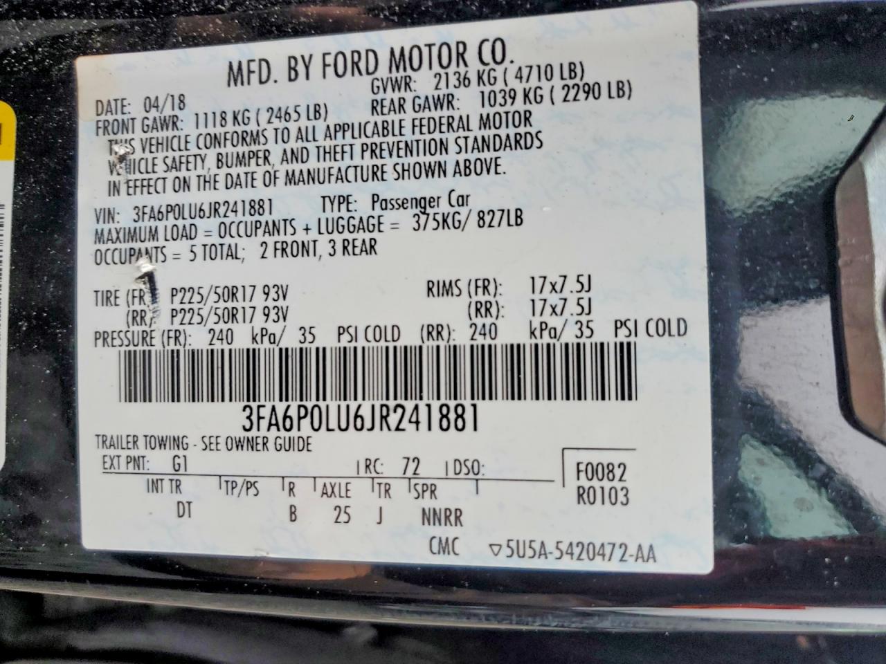 2018 FORD FUSION SE HYBRID photo 12