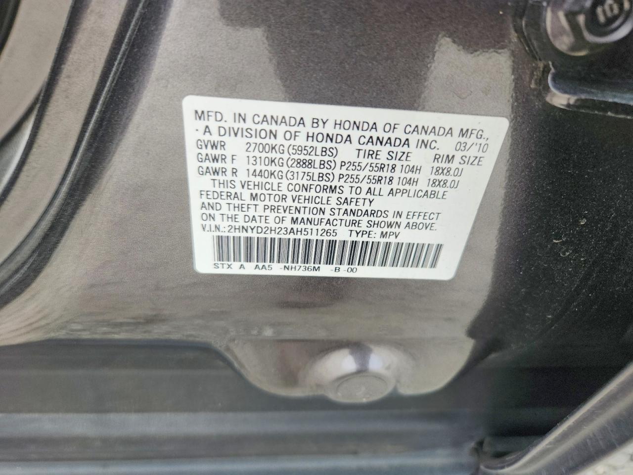 2010 ACURA MDX photo 14