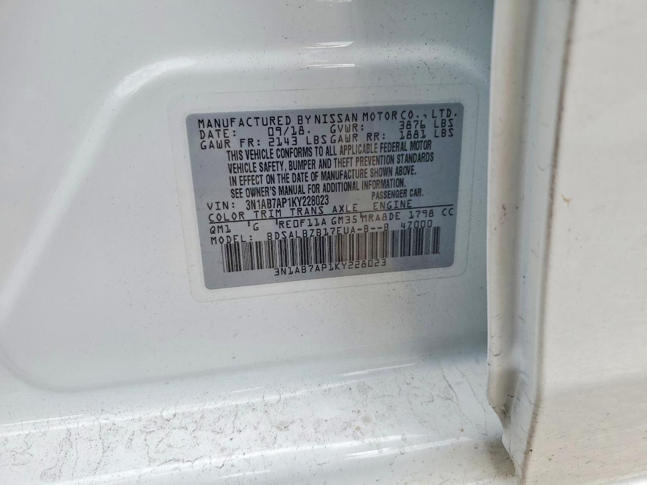 2019 NISSAN SENTRA S photo 23