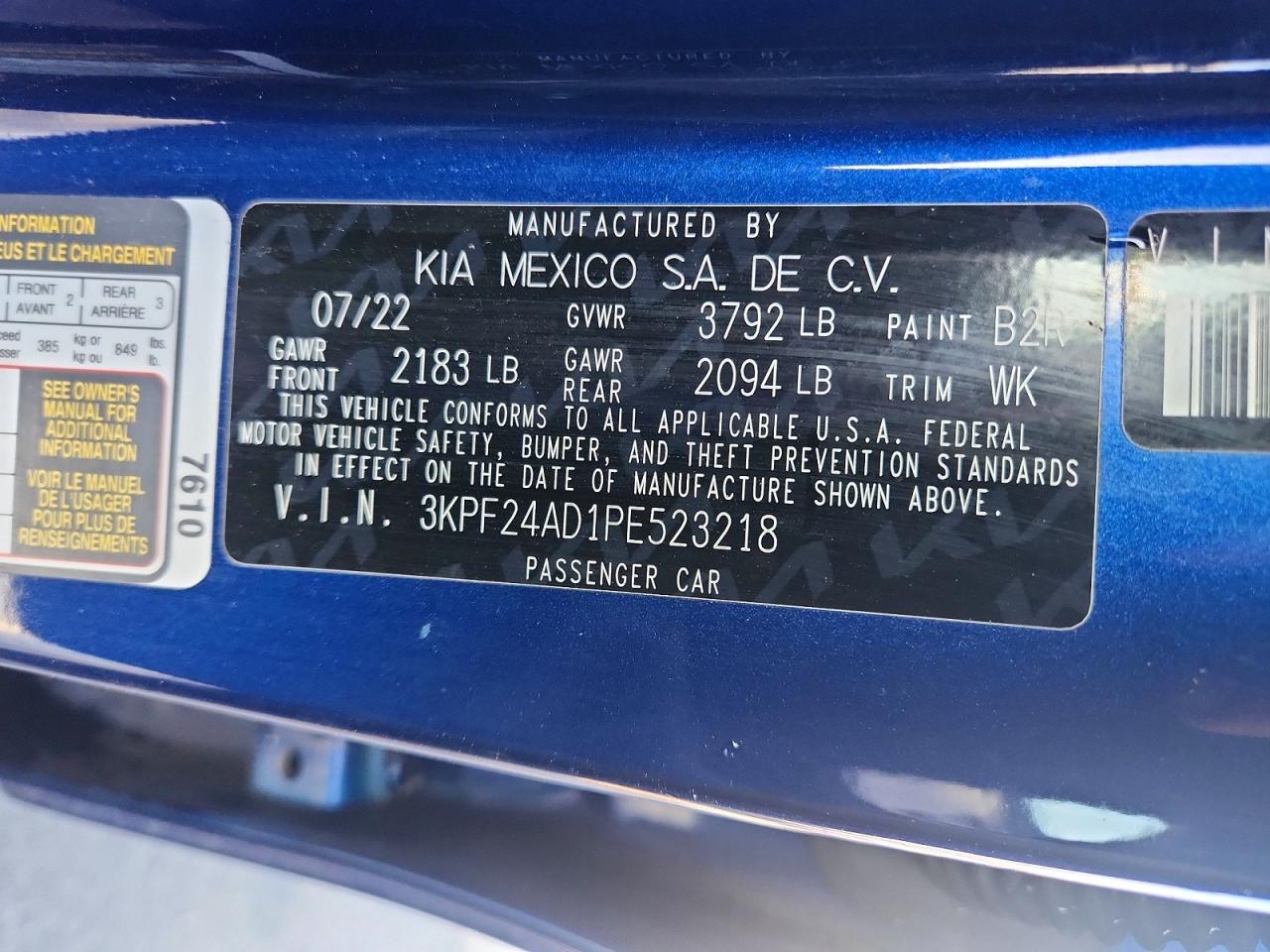 2023 KIA FORTE LX photo 12