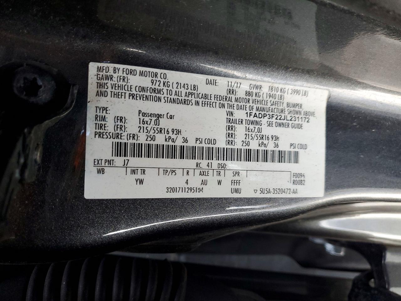 2018 FORD FOCUS SE photo 23