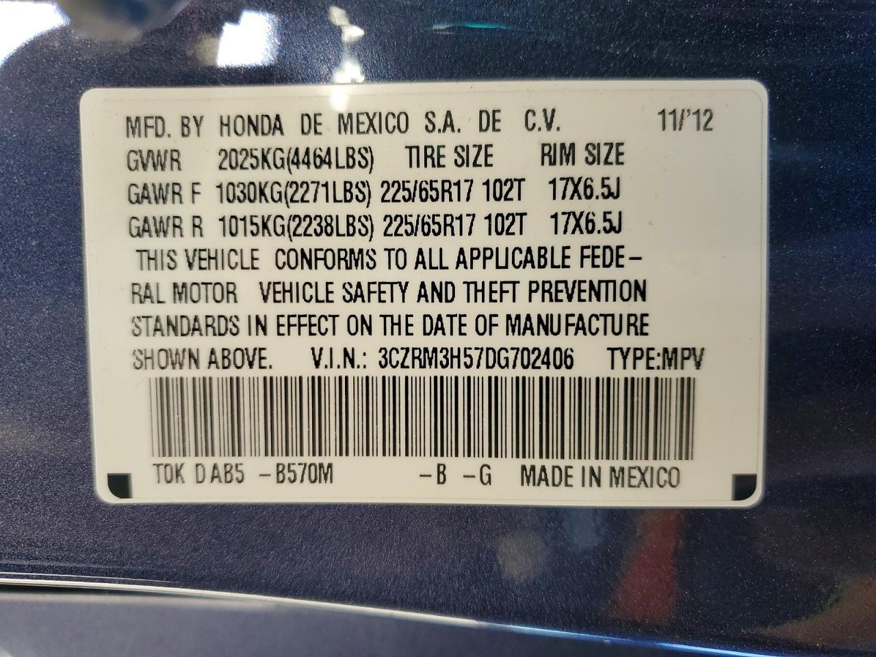 2013 HONDA CR-V EX photo 13