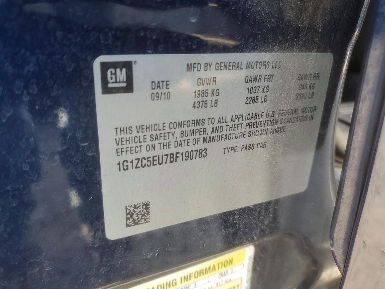 2011 CHEVROLET MALIBU 1LT photo 13