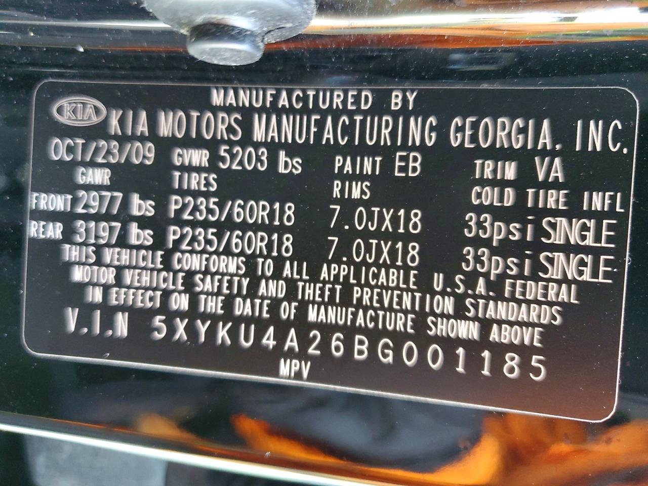 2011 KIA SORENTO EX photo 13