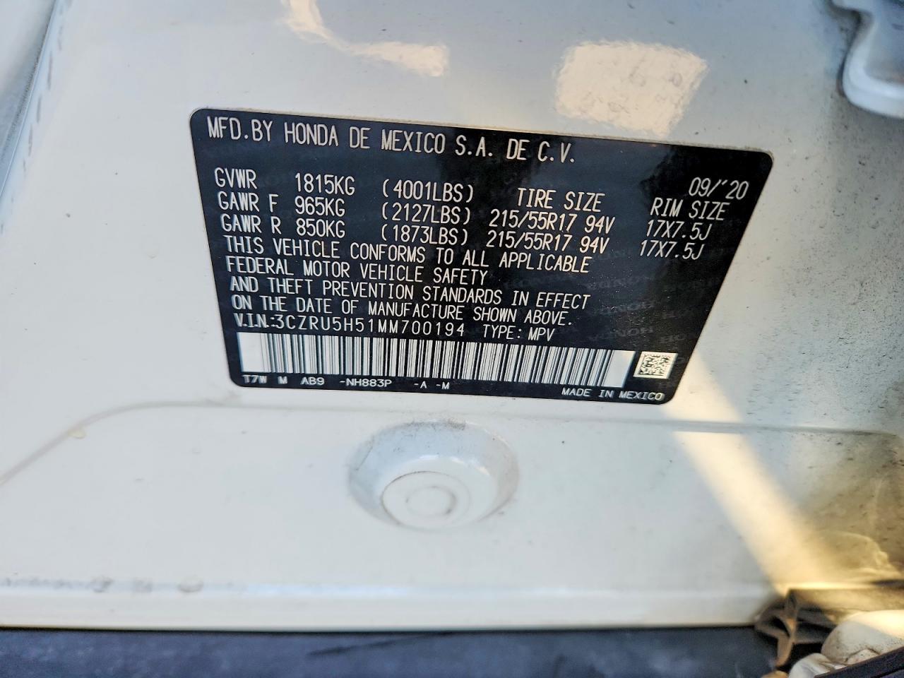 2021 HONDA HR-V EX photo 13