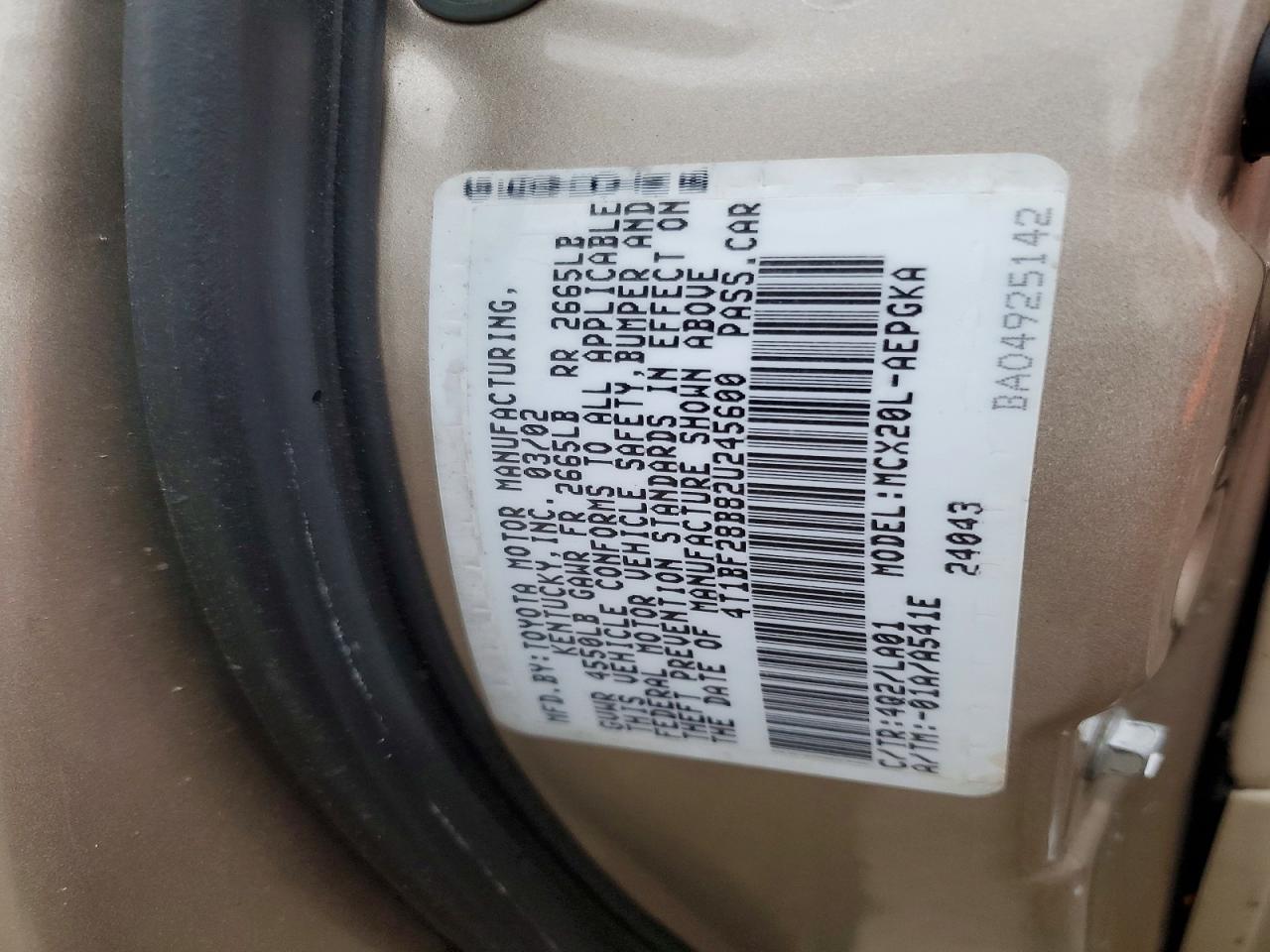 2002 TOYOTA AVALON XL photo 23