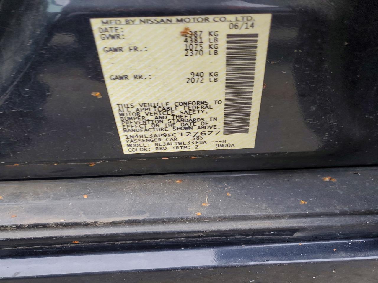 2015 NISSAN ALTIMA 3.5S photo 12