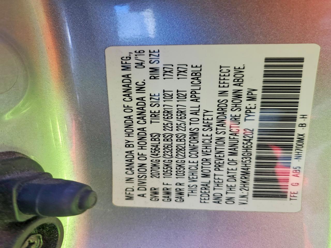 2016 HONDA CR-V EX photo 14