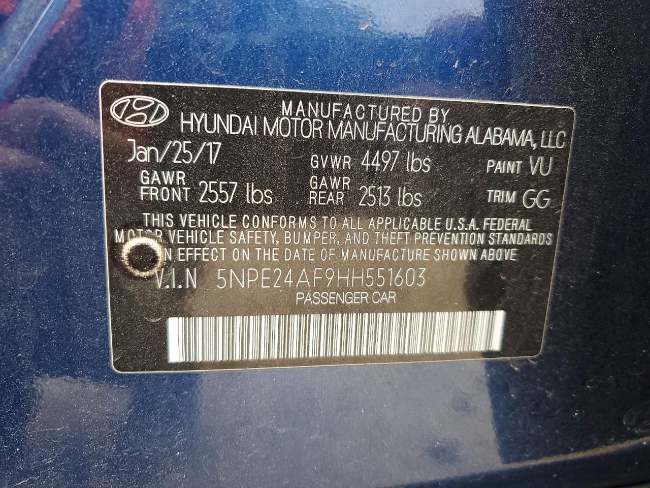 2017 HYUNDAI SONATA SE photo 13