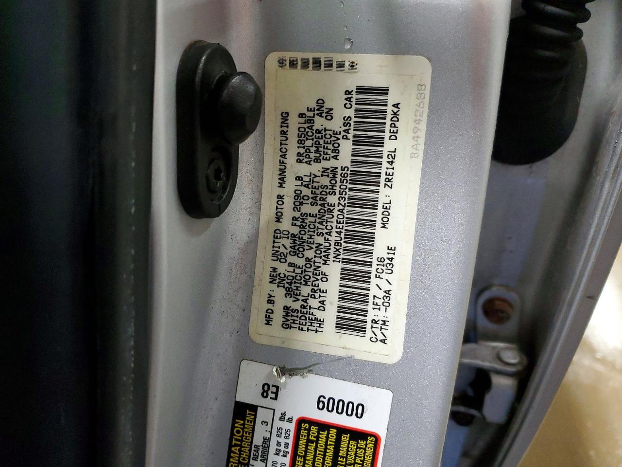 2010 TOYOTA COROLLA BASE photo 12