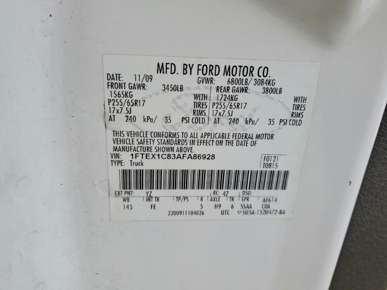 2010 FORD F150 SUPER CAB photo 12