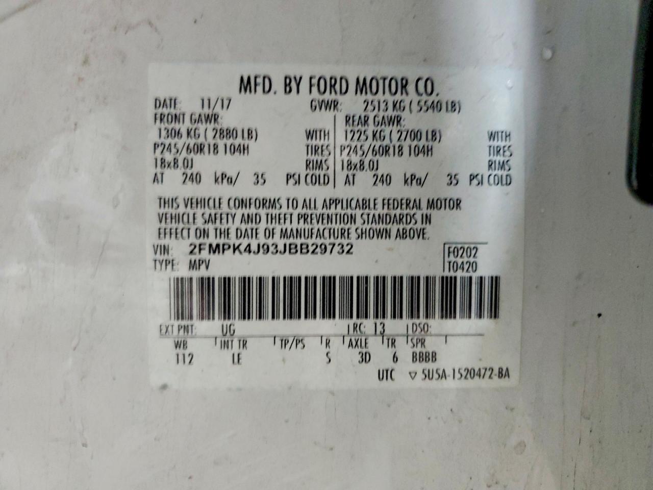 2018 FORD EDGE SEL photo 13