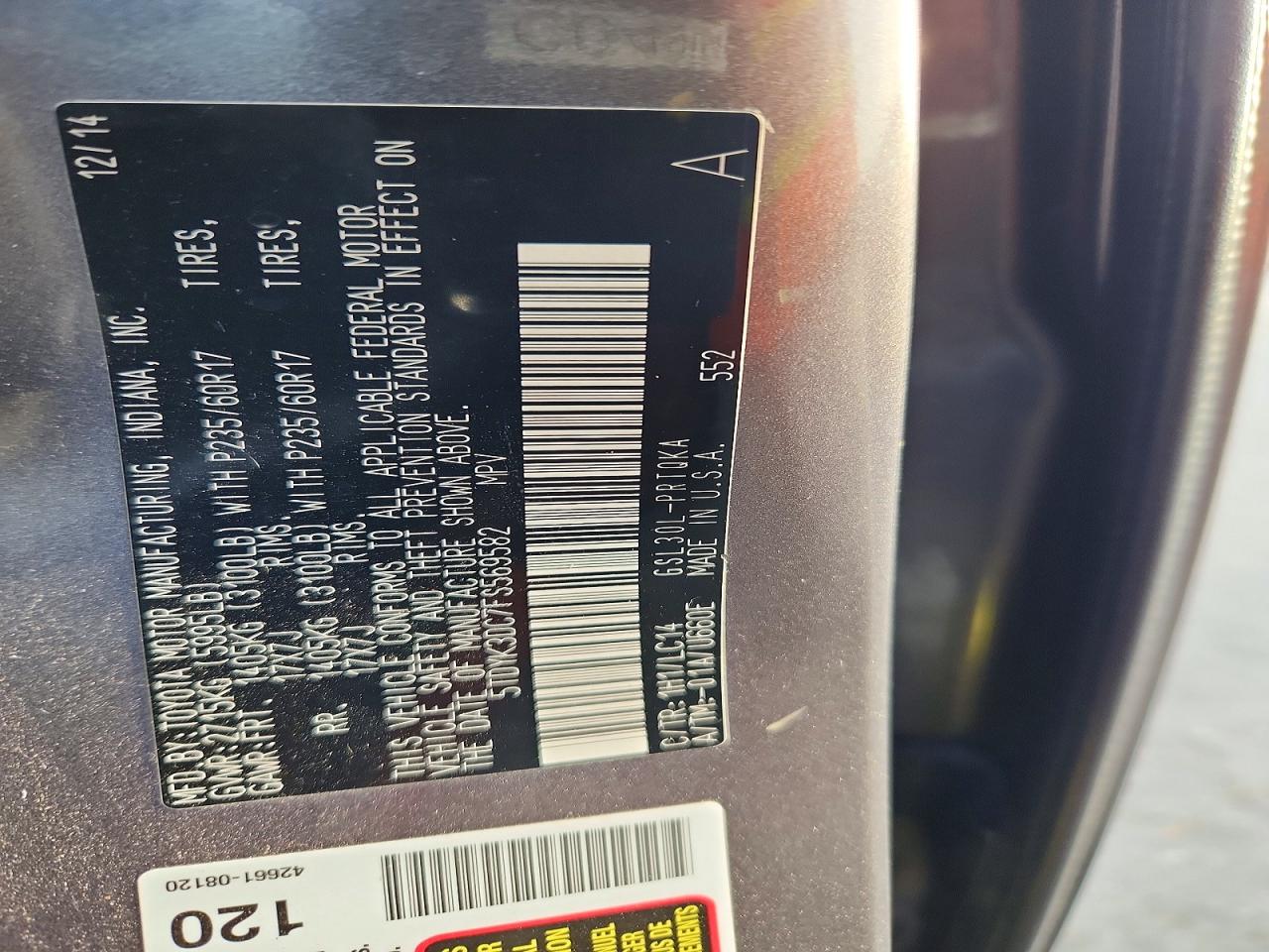 2015 TOYOTA SIENNA XLE photo 13