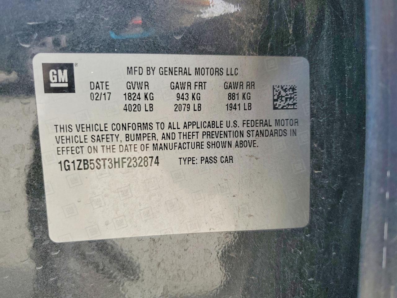 2017 CHEVROLET MALIBU LS photo 12